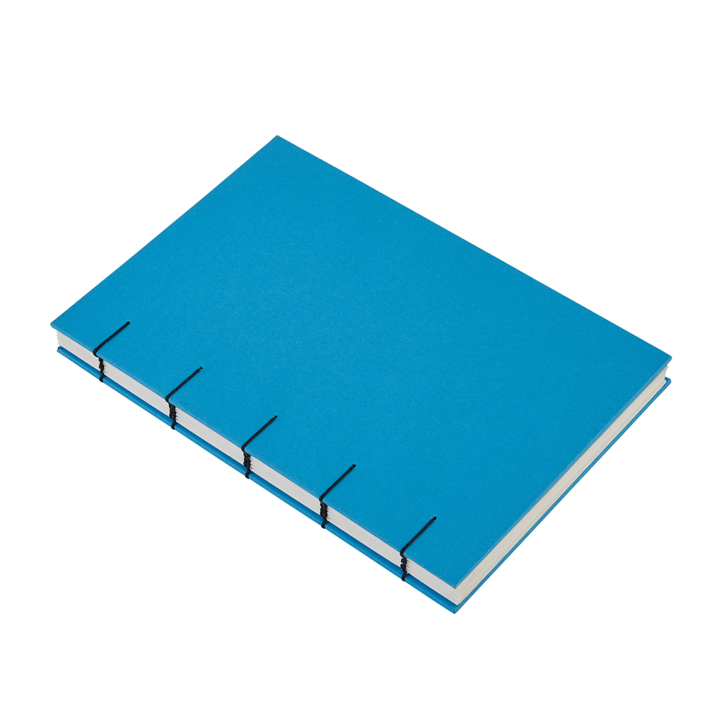 Blue A5 sketchbook with black binding