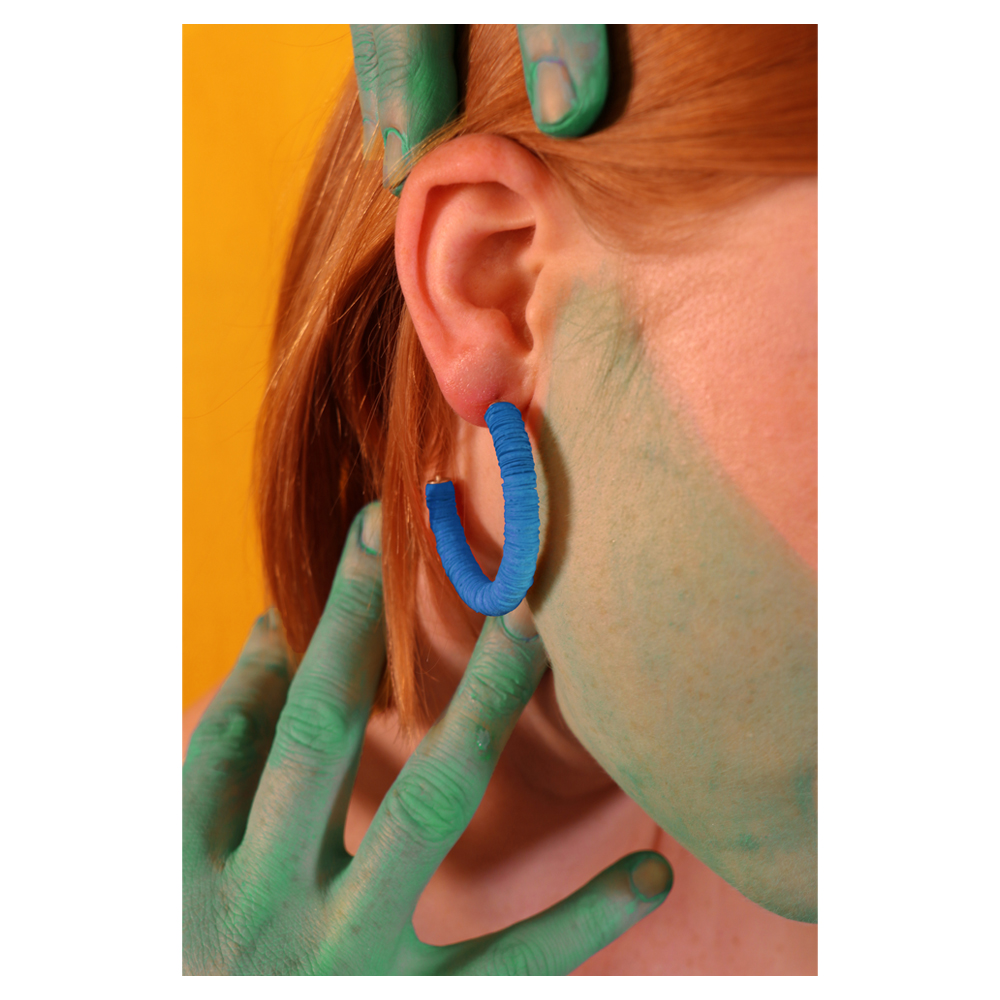 Helen Earrings in blue by Biju Jewellery - Blue hoop 'Helen' earrings