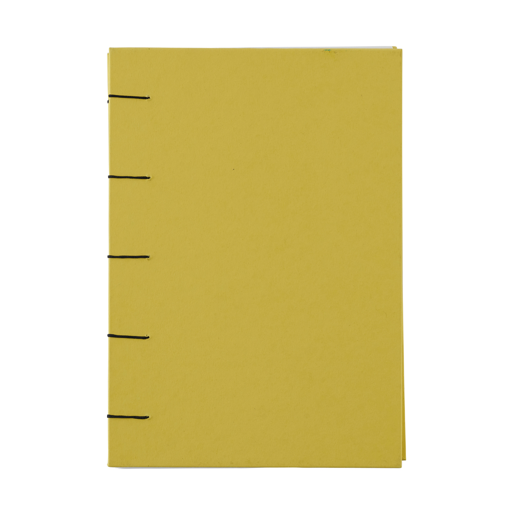 Yellow A5 sketchbook with black binding
