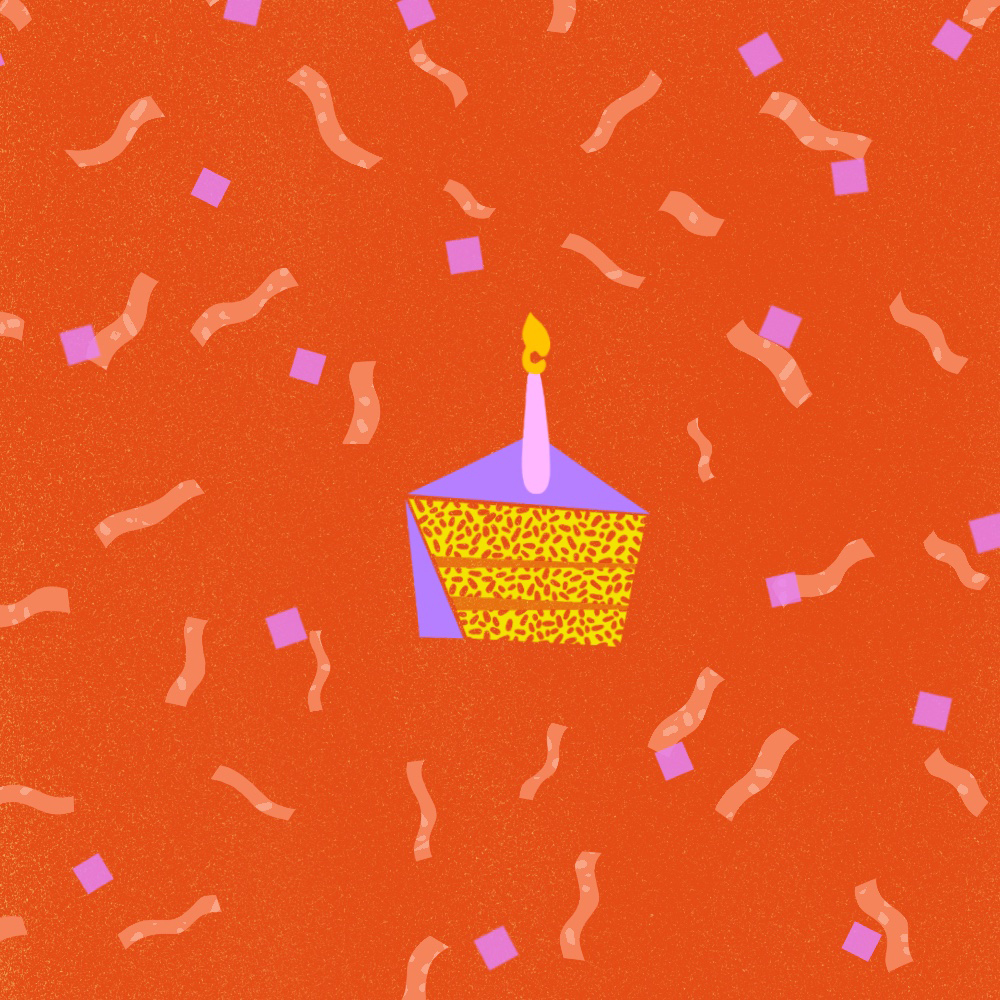 Birthday cake illustration by Andreea Stan for Happy Birthday e-gift card