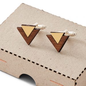 Gold and brown cufflinks