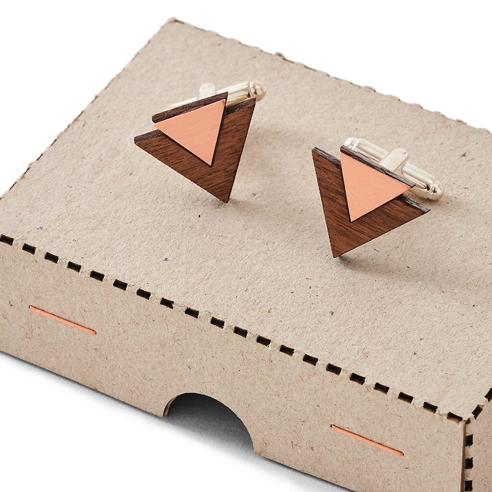 Copper and brown cufflinks