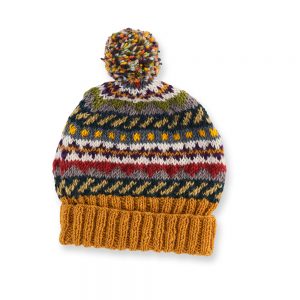 Nordic Eco Knit Bobble Hat - Mustard