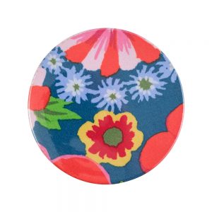 Colourful Fabric Pocket Mirror - Blue and Red