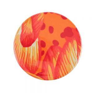 Colourful Fabric Pocket Mirror - Orange and Red