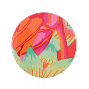 Colourful Fabric Pocket Mirror - Pink and Green