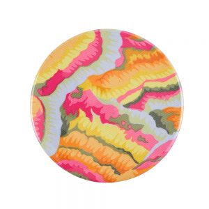 Colourful Fabric Pocket Mirror - Pink and Yellow