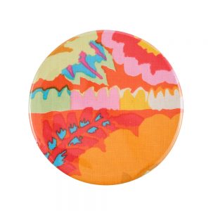 Colourful Fabric Pocket Mirror - Orange and Green