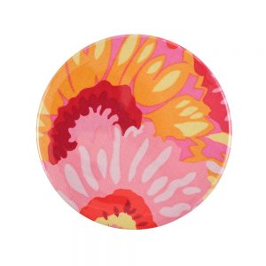 Colourful Fabric Pocket Mirror - Pink and Orange