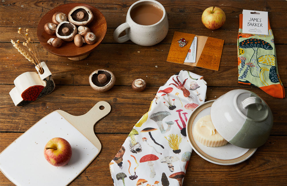 A table scape featuring our favourites mushroom themed products.