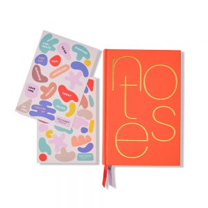 Embossed Notes Notebook - Orange A5