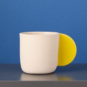 stoneware coffee cup yellow