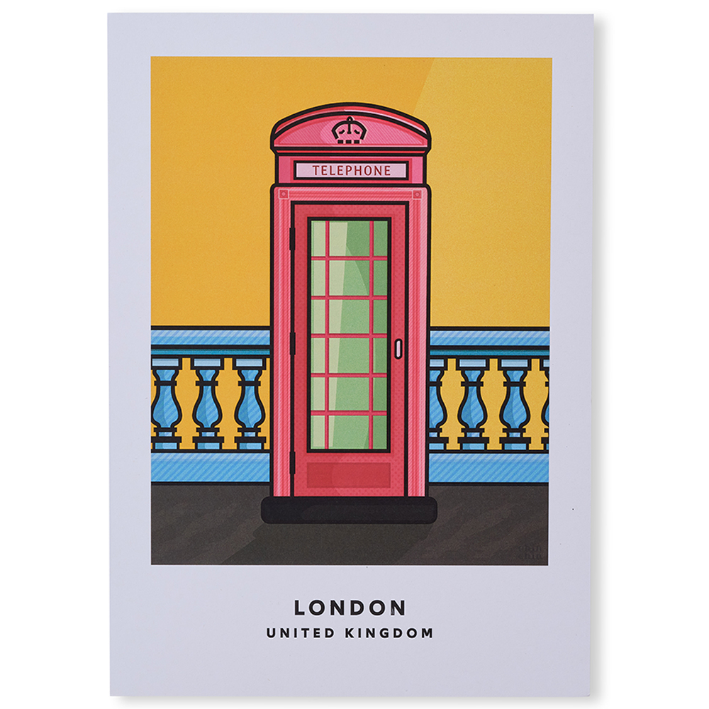 London Phone Box Print A4