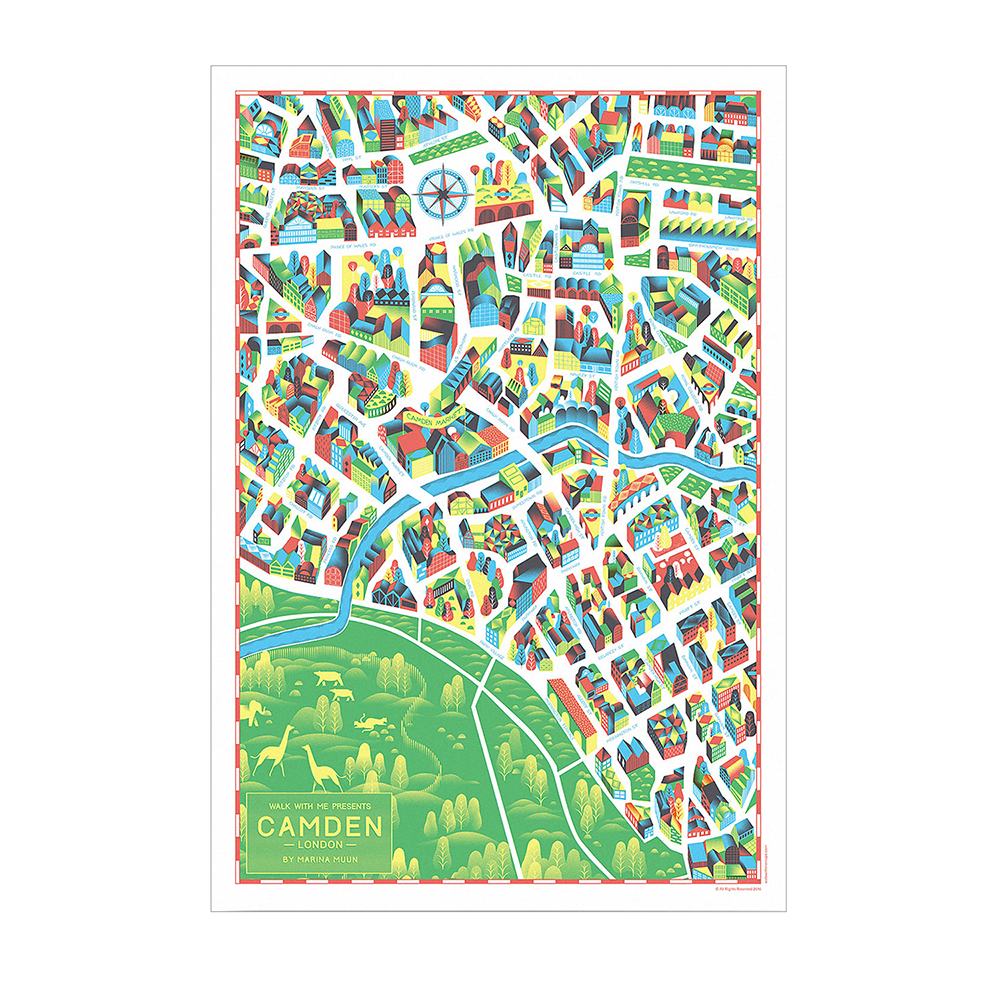 Map Of Around Me London Gift Ideas - Camden Map By Marina Munn - Not Just A Shop