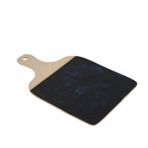 Stoneware Cheeseboard Set - Galaxy Glaze Stoneware cheeseboard with blue-black glaze
