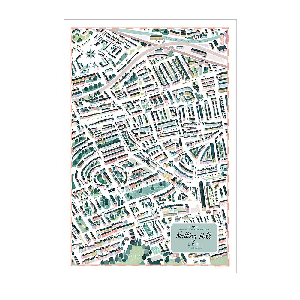 Home wall art - illustrated map of Notting Hill