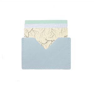 Recrycled leather light blue card holder