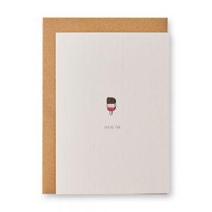 Card with an illustration of a Fab ice lolly on it.
