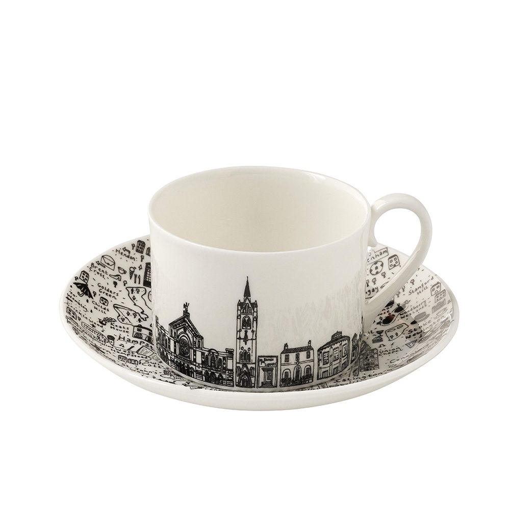 North London Landmarks Cup and Saucer Set Designer homeware - North London cup and saucer set