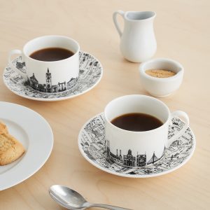 Designer homeware - South West London cup and saucer set lifestyle