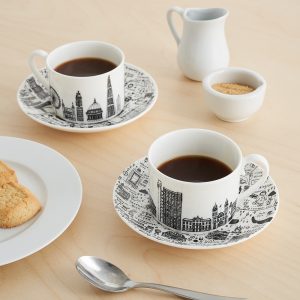 Landmarks Cup and Saucer Set Designer homeware - West London cup and saucer set lifestyle