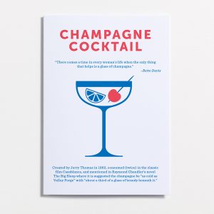 Cocktails Greetings Cards - Pack of 8 Designer stationary mixed drinks cards Champagne Cocktail