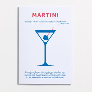Cocktails Greetings Cards - Pack of 8 Designer stationary mixed drinks cards Martini