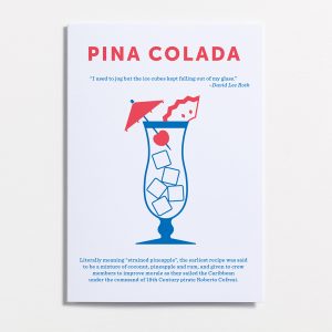 Cocktails Greetings Cards - Pack of 8 Designer stationary mixed drinks cards Pina Colada