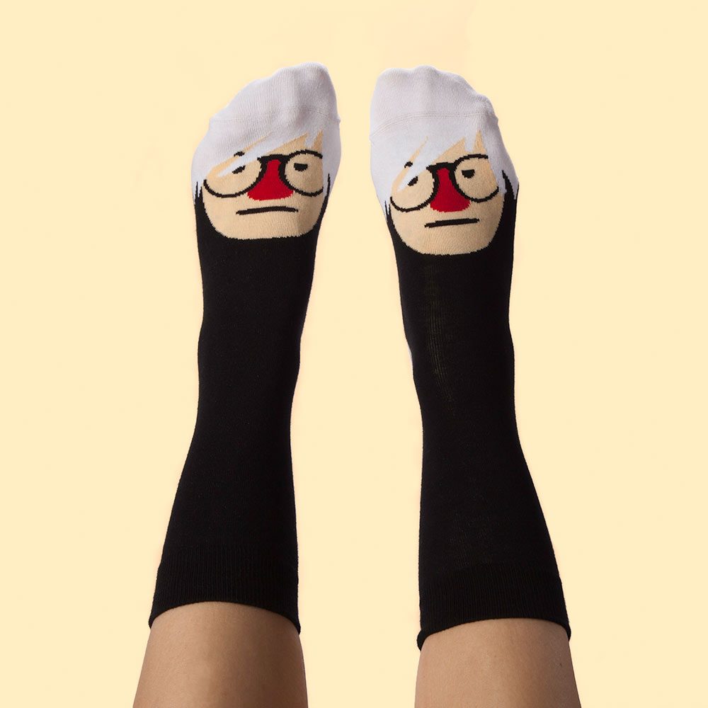 Set of 4 socks featuring famous artists' faces