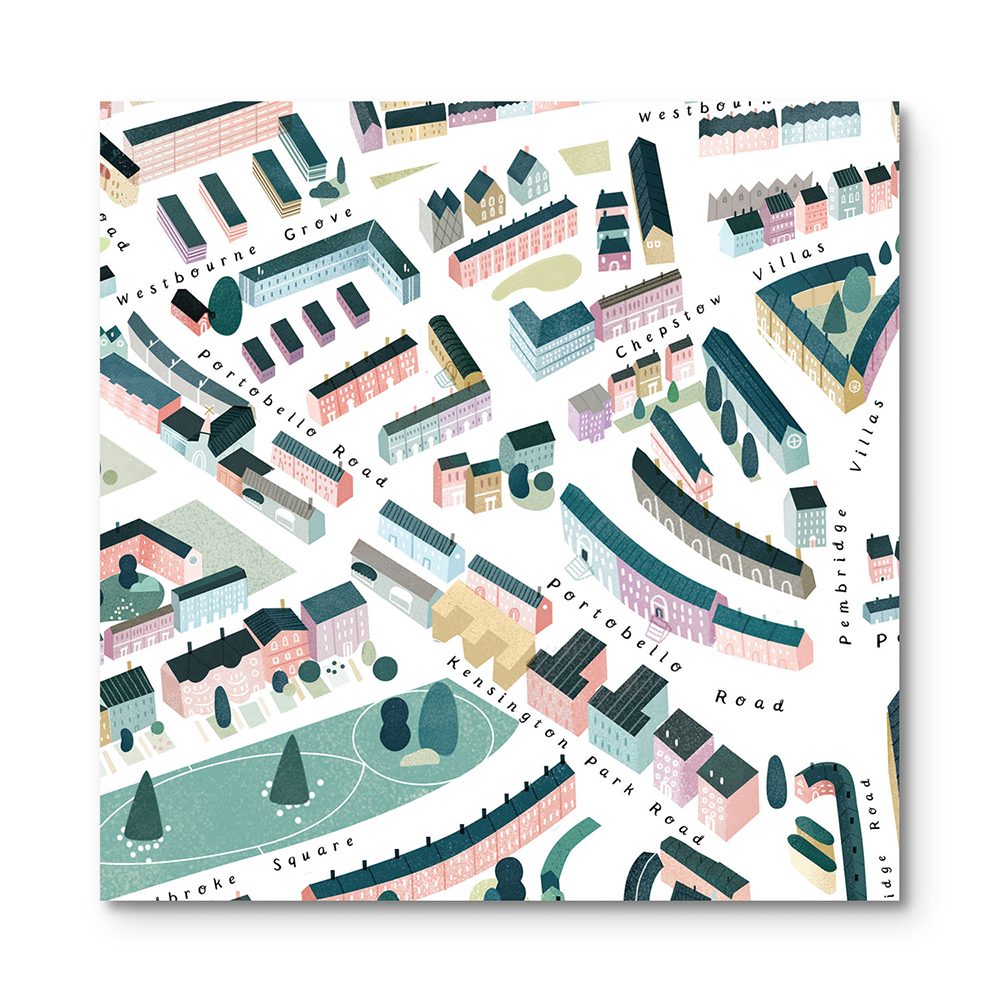 Home wall art - illustrated map of Notting Hill