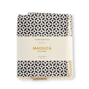 Organic Hemp Face Towel - Maiolica