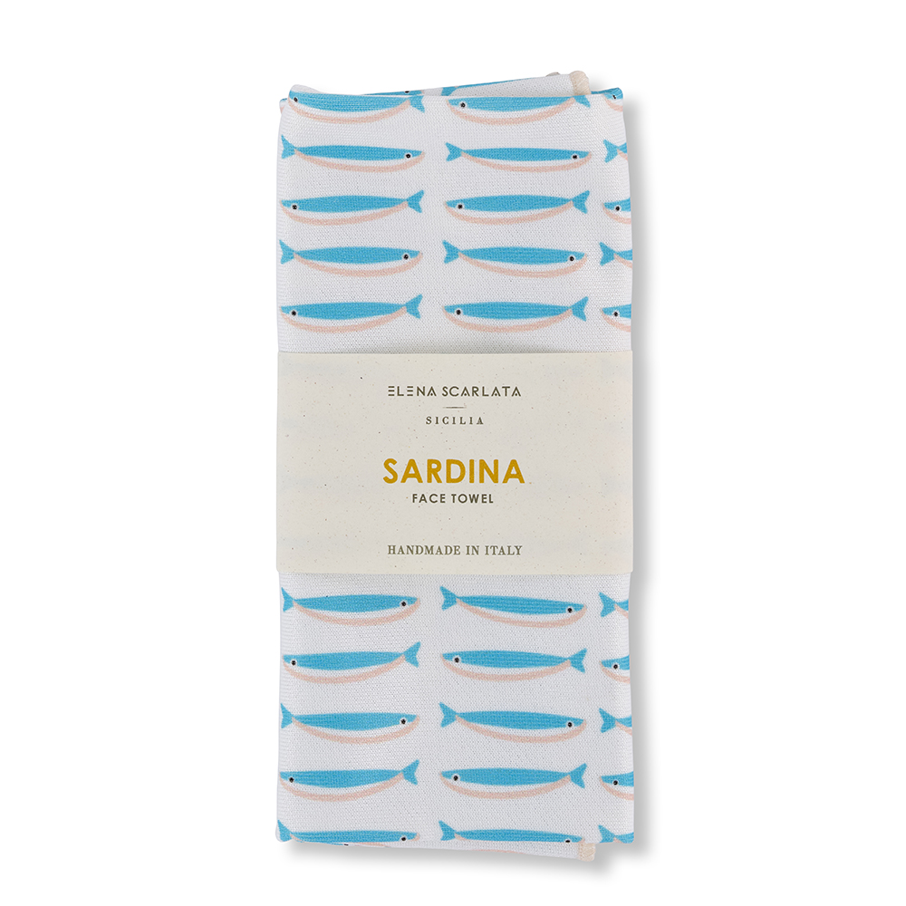 Organic Cotton Face Towel - Sardines