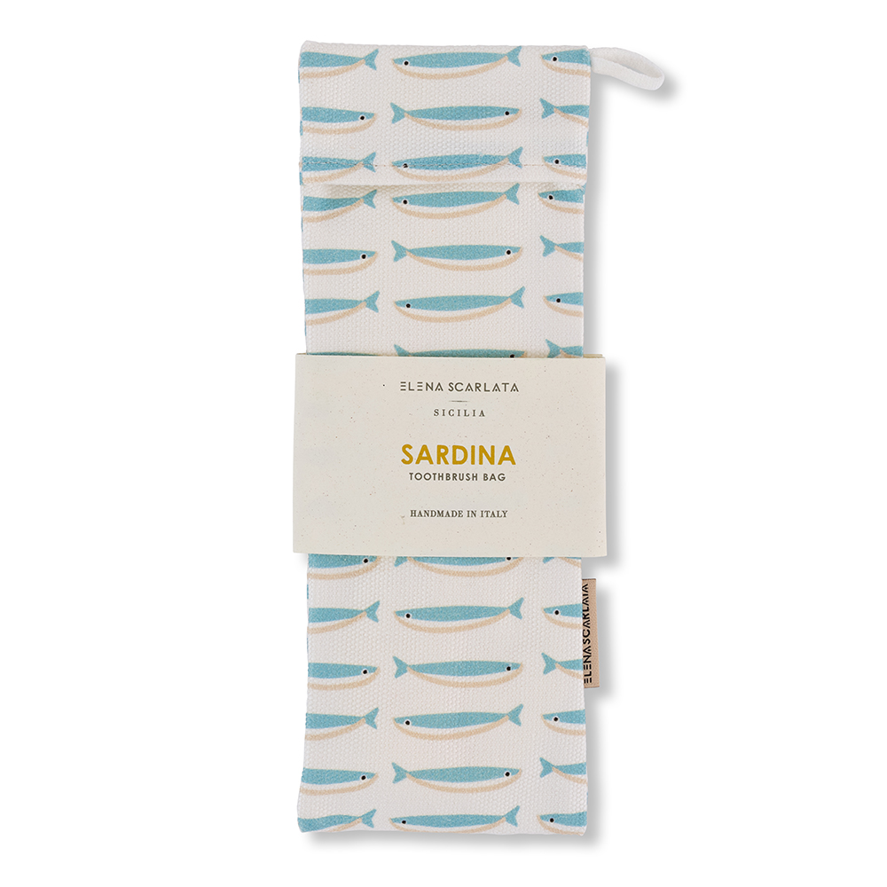 Organic Cotton Toothbrush Bag - Sardines