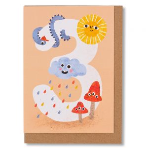 Crazy Critters Age 3 Greetings Card