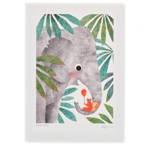 Elephant and Squirrel Print A4