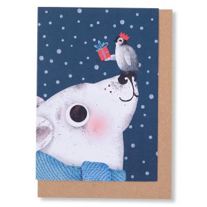 Polar Bear and Penguin Christmas Card
