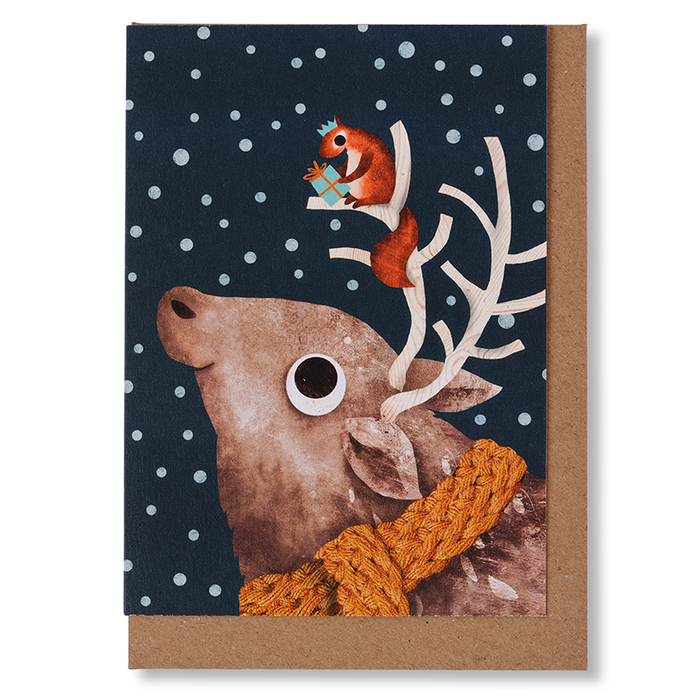 Reindeer and Squirrel Greetings Card