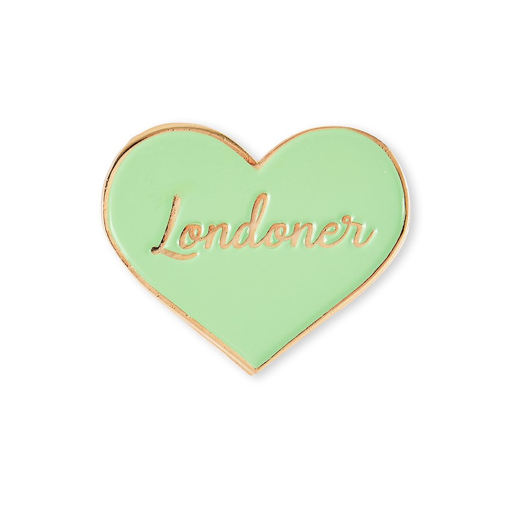 Enamel pin badges - green badge with Londoner slogan