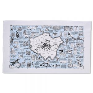 London Dog Map Tea Towel