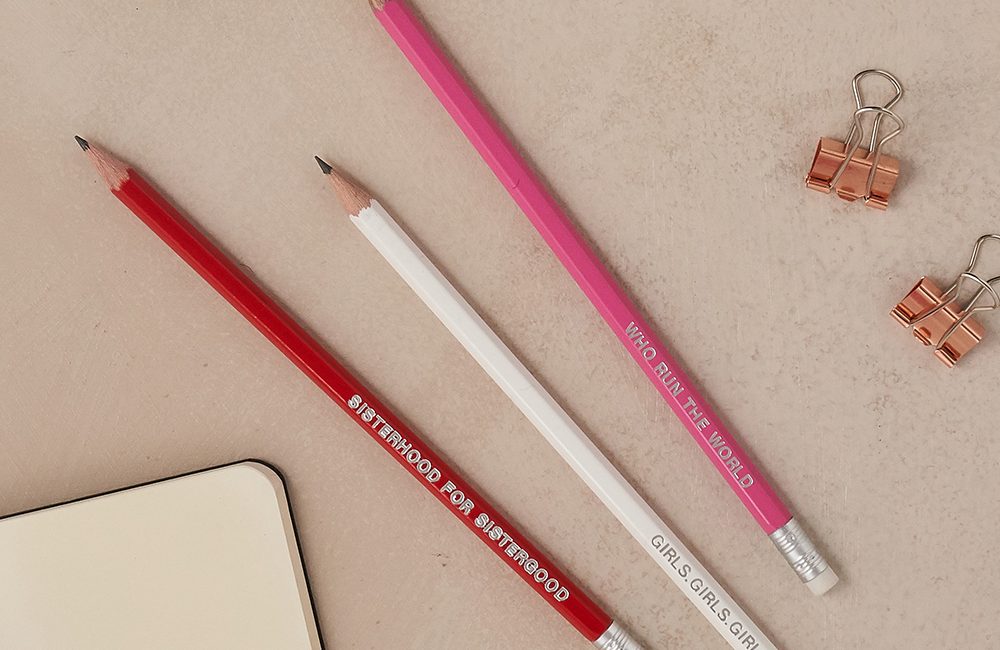 Gifts for women - girl power pencil set