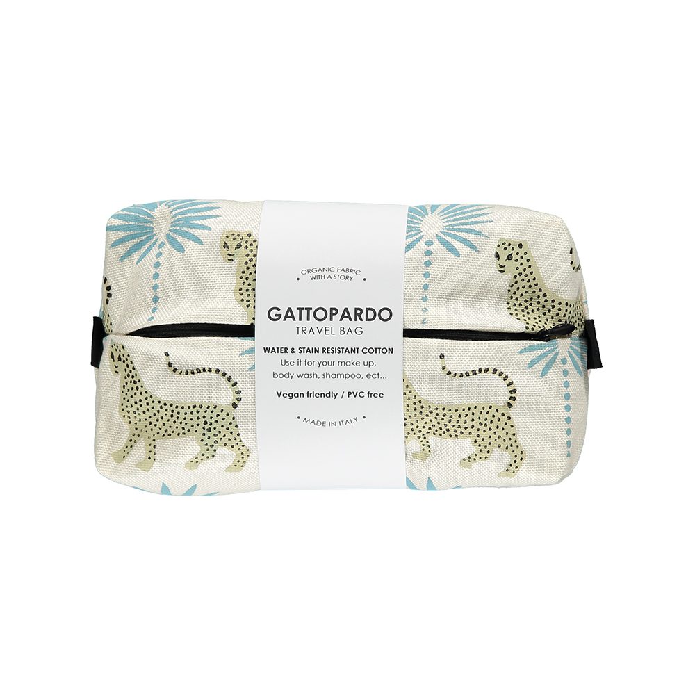 Gifts under £20 - organic travel bag with leopard design