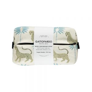 Gifts under £20 - organic travel bag with leopard design