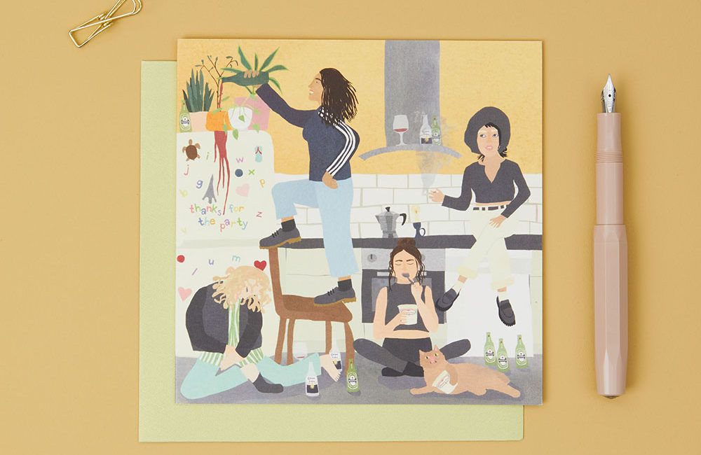 Greeting Card Featuring A House Party of Girls