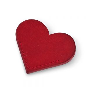 Heart Shaped Corner Bookmark - Red