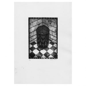 'Sanitary bin in Caffé Nero, Islington' by Helena Beese Print A3