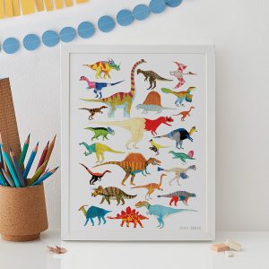 Home wall art - dinosaur A4 illustrated print