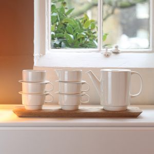 Earthenware and Wood Tea Set Homeware gift ideas - earthenware tea set