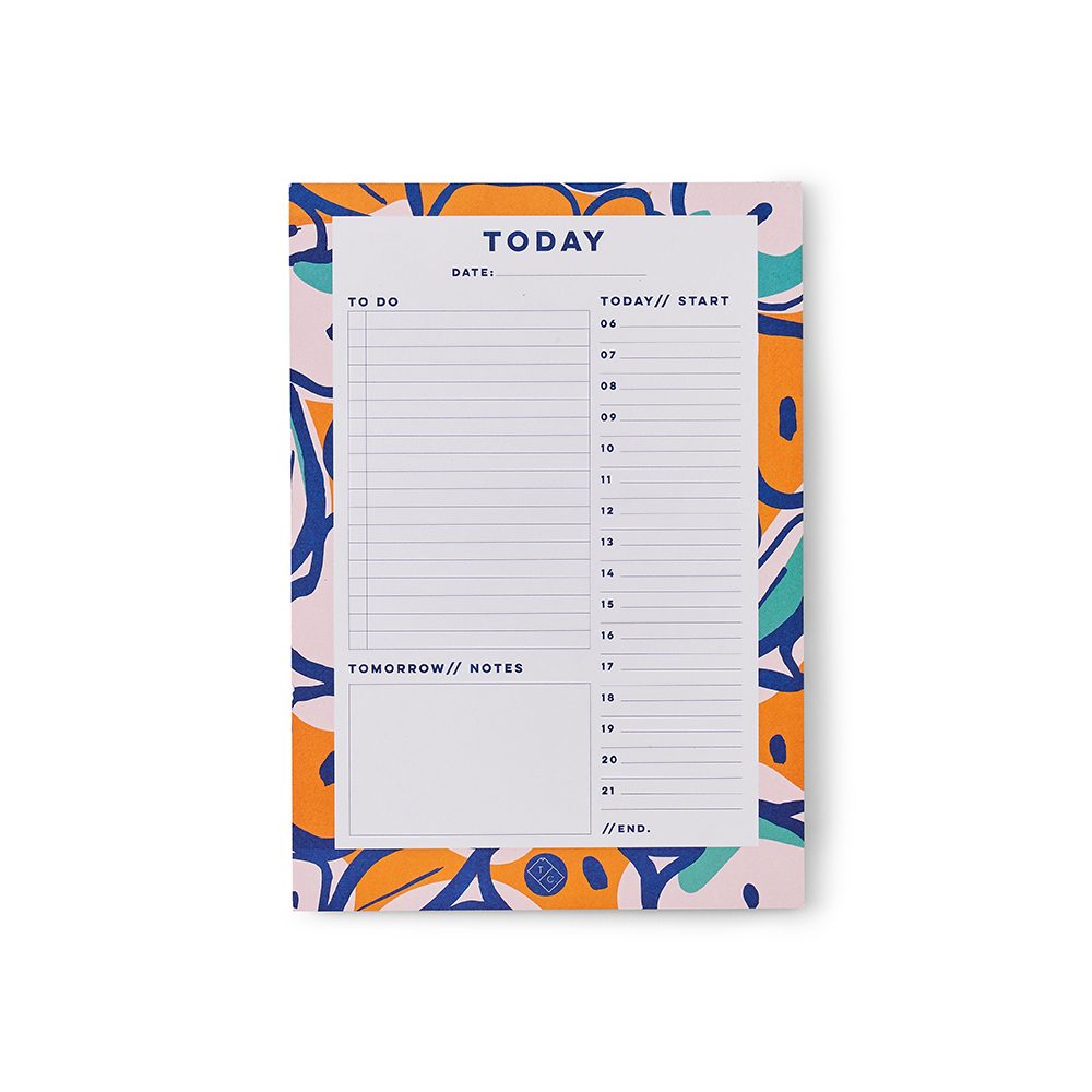 Cool stationery - daily planner pad with abstract floral border