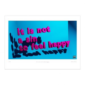 'It is not a sin to feel happy' Print A3 by Jason Jones