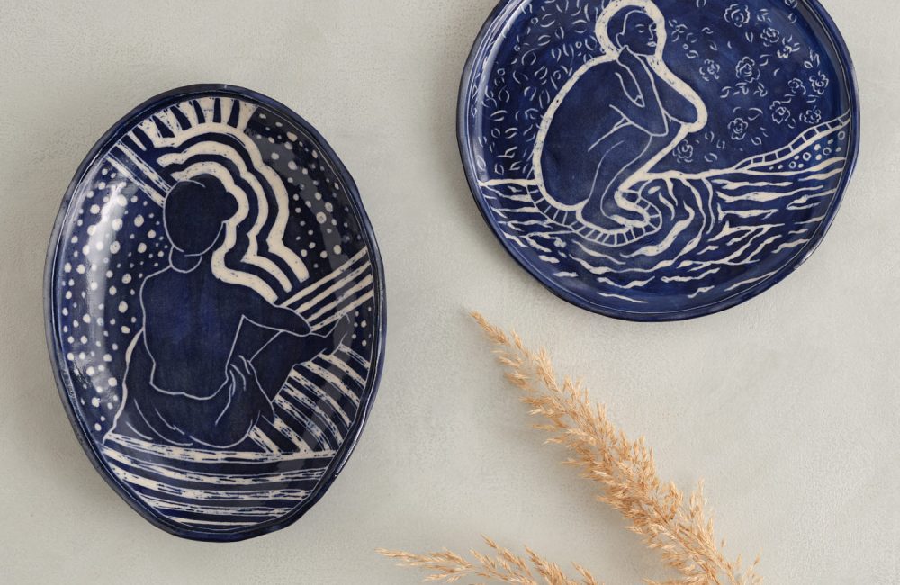 Oval Earthenware Clay Plate